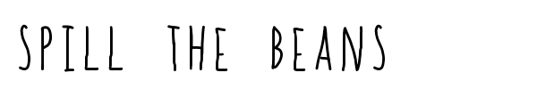 Spill the Beans font preview